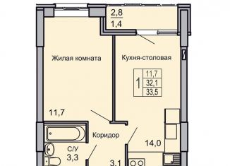 Продам 1-комнатную квартиру, 33.5 м2, Волгоград