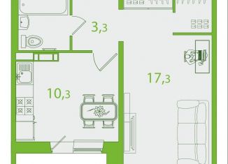 Продажа 1-комнатной квартиры, 38 м2, Томск, Октябрьский район