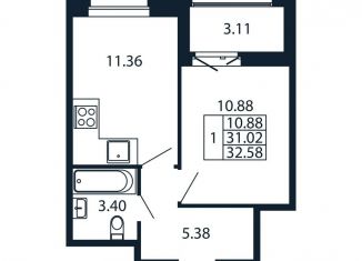 Продается 2-комнатная квартира, 34.1 м2, Ленинградская область