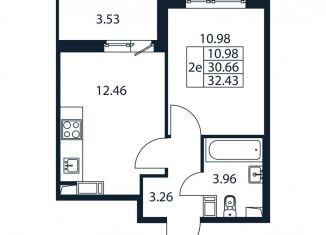 Продам 2-ком. квартиру, 34.2 м2, Ленинградская область