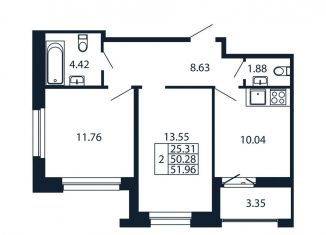 Продаю 2-ком. квартиру, 53.6 м2, Ленинградская область