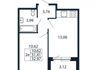 Продаю двухкомнатную квартиру, 34.5 м2, Ленинградская область