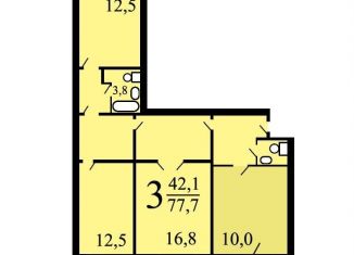 Продажа 3-ком. квартиры, 79 м2, Одинцово, улица Чистяковой