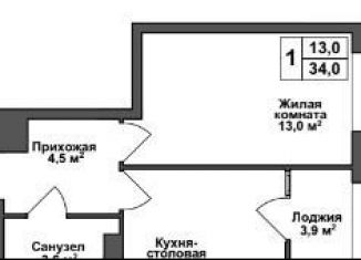 Продам 1-комнатную квартиру, 34 м2, Тульская область