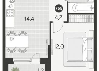 Продается однокомнатная квартира, 35.5 м2, Омск, Ленинский округ