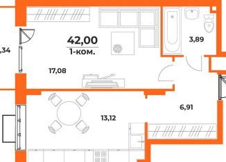 Продаю 1-ком. квартиру, 42 м2, Хабаровск