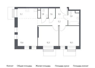 Продам двухкомнатную квартиру, 54.6 м2, Москва, метро Братиславская