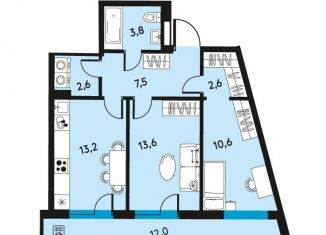 Продаю 2-ком. квартиру, 59.9 м2, Пермь, Ленинский район, улица Луначарского, 97