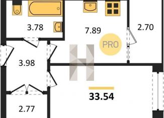 Продам 1-ком. квартиру, 33.5 м2, Татарстан