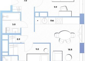 Продажа 2-ком. квартиры, 50.5 м2, Москва, ЮВАО