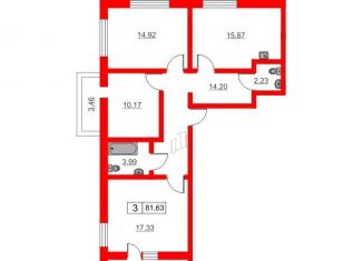 Продается 3-ком. квартира, 81.6 м2, городской посёлок Янино-1, ЖК Янила Драйв, Оранжевая улица, 12к1