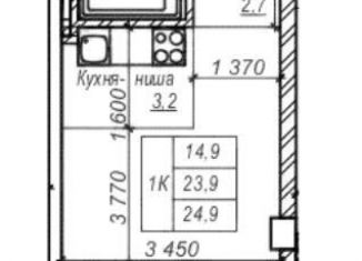 Продам квартиру студию, 24.9 м2, Новосибирск, улица Зорге, 277, метро Площадь Маркса