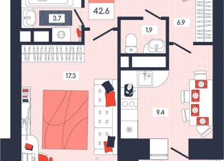 Продам 1-ком. квартиру, 42.6 м2, Дубна, Тверская улица, 32