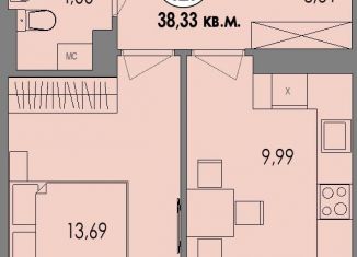 Продажа однокомнатной квартиры, 38.3 м2, Петрозаводск, район Древлянка