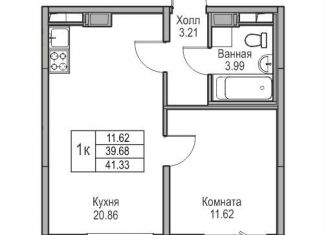 Продажа однокомнатной квартиры, 39.7 м2, Санкт-Петербург, Приморский район, Ивинская улица, 1к3