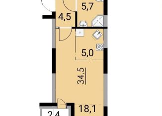 Квартира на продажу студия, 34 м2, Уфа