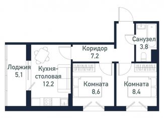 Продаю 2-ком. квартиру, 39.6 м2, Челябинская область