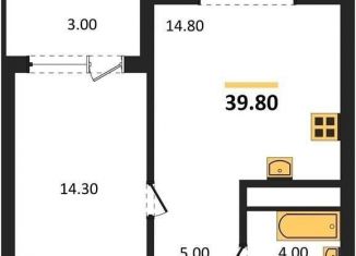 Продам 1-комнатную квартиру, 39.8 м2, Воронежская область