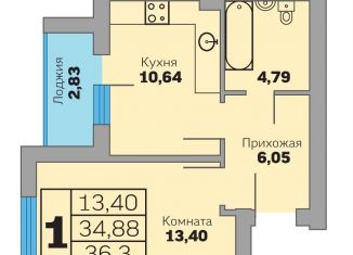 Продается 1-комнатная квартира, 36.3 м2, Калининградская область, Приморская улица, 31