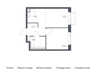 Продается 1-комнатная квартира, 34.3 м2, посёлок Мирный, жилой комплекс Томилино Парк, к6.1, ЖК Томилино Парк