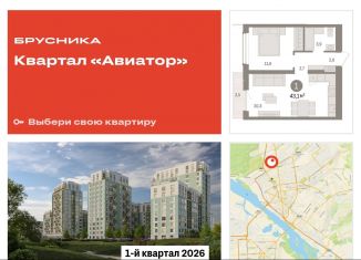 Продам 1-ком. квартиру, 43.1 м2, Новосибирская область, улица Аэропорт, 88