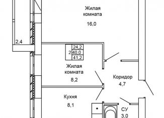 Продам 2-комнатную квартиру, 41.2 м2, Волгоград, Кировский район, улица 70-летия Победы, 25