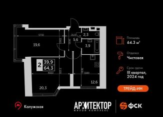 Продаю 2-ком. квартиру, 64.3 м2, Москва, метро Калужская, жилой комплекс Архитектор, к2