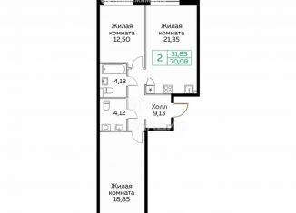 Продается двухкомнатная квартира, 70.1 м2, Мытищи, Новомытищинский проспект, 4А