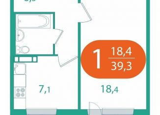 Продается 1-комнатная квартира, 39.3 м2, поселок Зональная Станция