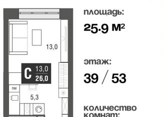 Продам квартиру студию, 25.6 м2, Москва, проезд Серебрякова, 11-13к1, СВАО