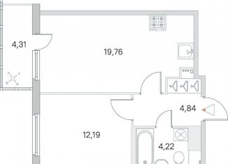 Продаю 1-ком. квартиру, 42.3 м2, городской посёлок Янино-1, ЖК Ясно-Янино