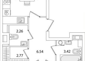 Продаю двухкомнатную квартиру, 54.8 м2, Санкт-Петербург, улица Тамбасова, 5Н