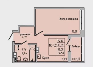 Продаю однокомнатную квартиру, 36.6 м2, Ростовская область