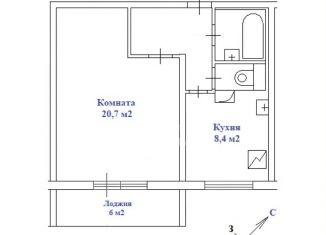 Продается 1-комнатная квартира, 41.4 м2, Москва, ЮВАО, улица Маршала Баграмяна, 4