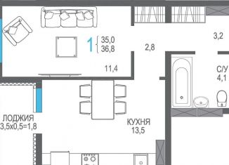 Продажа 1-ком. квартиры, 36.8 м2, поселок городского типа Массандра, Южнобережное шоссе, 2А