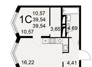 Продается 1-ком. квартира, 39.5 м2, Тула