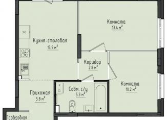 Продажа 2-ком. квартиры, 55.4 м2, село Первомайский, ЖК Город Оружейников, жилой комплекс Город Оружейников, 21