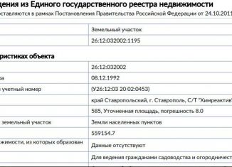 Продается участок, 5.9 сот., Ставрополь, микрорайон № 12, Розовая улица