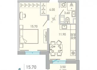 Продается 1-комнатная квартира, 37 м2, Ленинградская область, улица Ларина, 9