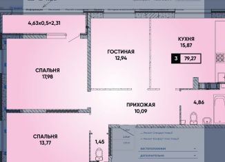 Продам 3-комнатную квартиру, 79 м2, Краснодар, улица Наставников, 14