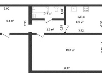 Сдается 1-ком. квартира, 42.8 м2, Красноярск, улица Вильского, 18Д, ЖК Серебряный