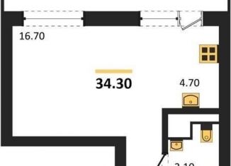 Продам квартиру студию, 34.3 м2, Воронеж, Железнодорожный район