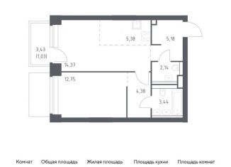 Продам 1-ком. квартиру, 48.7 м2, Москва, жилой комплекс Нова, к3