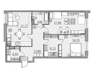 Продам 2-ком. квартиру, 89.6 м2, Казань, улица Генерала Ерина, 5Д