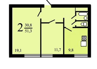 Продается двухкомнатная квартира, 51.3 м2, Москва, улица Тёплый Стан, 15к5, район Тёплый Стан