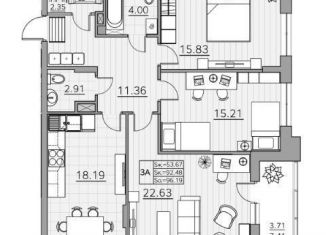 Продаю 3-ком. квартиру, 96.2 м2, Казань