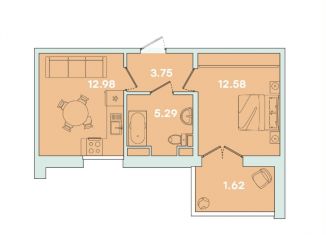 Продажа 1-ком. квартиры, 40 м2, Иркутская область, улица Петрова, 16