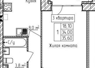 Продажа 1-ком. квартиры, 35.6 м2, деревня Карабиха