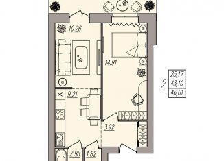 Продается 2-ком. квартира, 46 м2, Волгоград, Дзержинский район