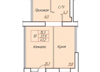 Продажа однокомнатной квартиры, 41.2 м2, Череповец